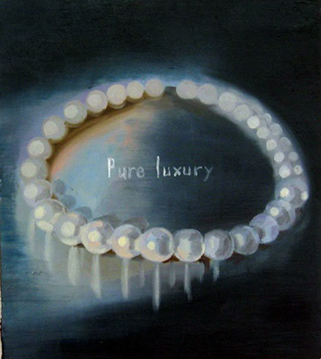 Roman Wolgin: Advertisement; 2004, olie op paneel, 58 x 51 cm